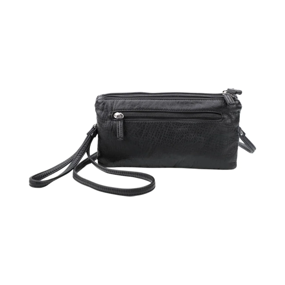 New Ampere Creations Vegan Leather Wristlet with dust bag in black